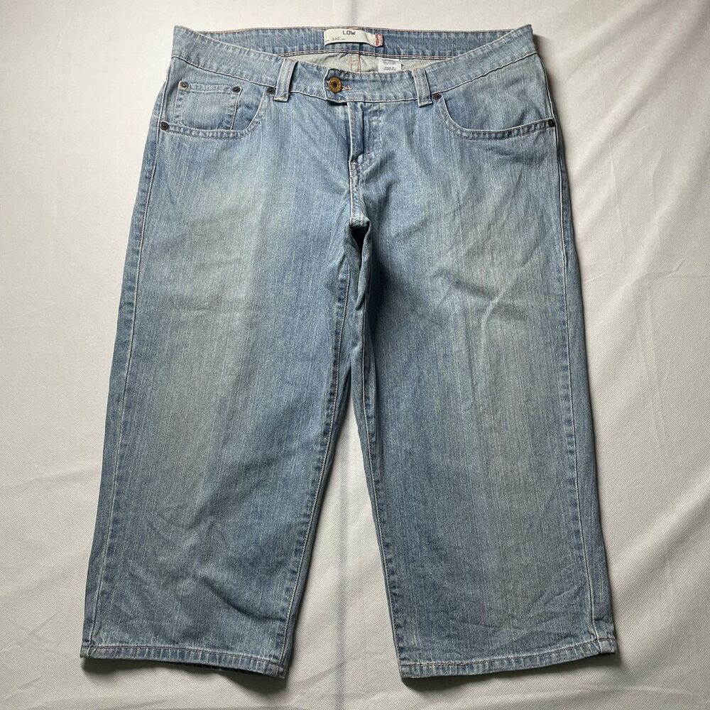 Levi's 542 Y2k Low Rise Cropped Wide Leg Jeans Blue Women's Size 22